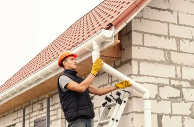 Pose et remplacement de gouttières aux Plans